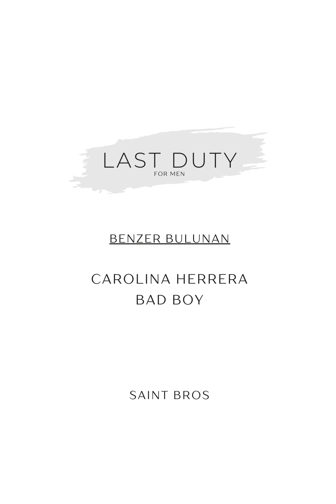 Saint Bros Last Duty Erkek Parfüm EDP 50 mL